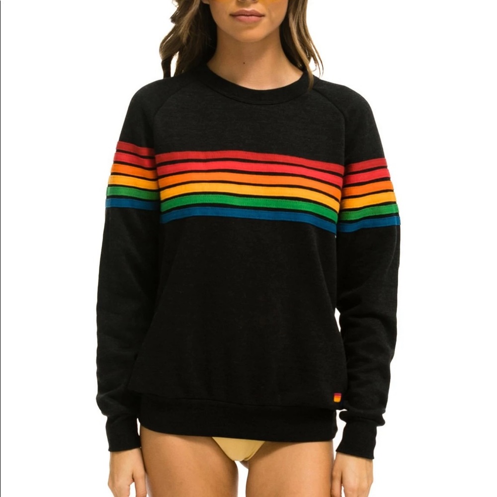 Aviator Nation Retro Crew Neck Black